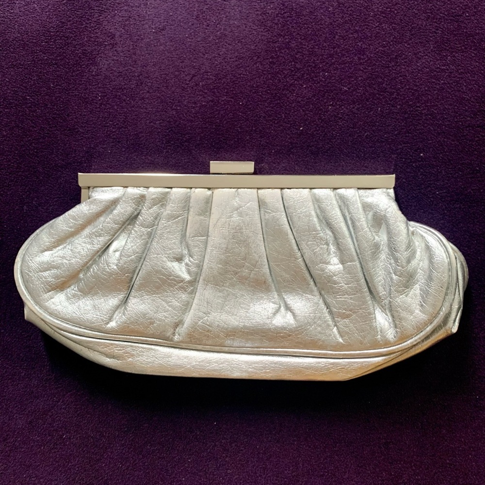 Metallic Silver Clutch